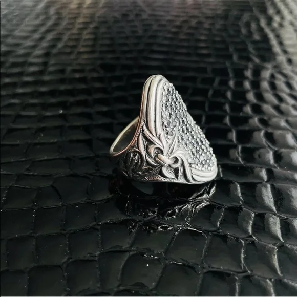 Scott Kay Black Sapphire Concave Sterling Silver Ring